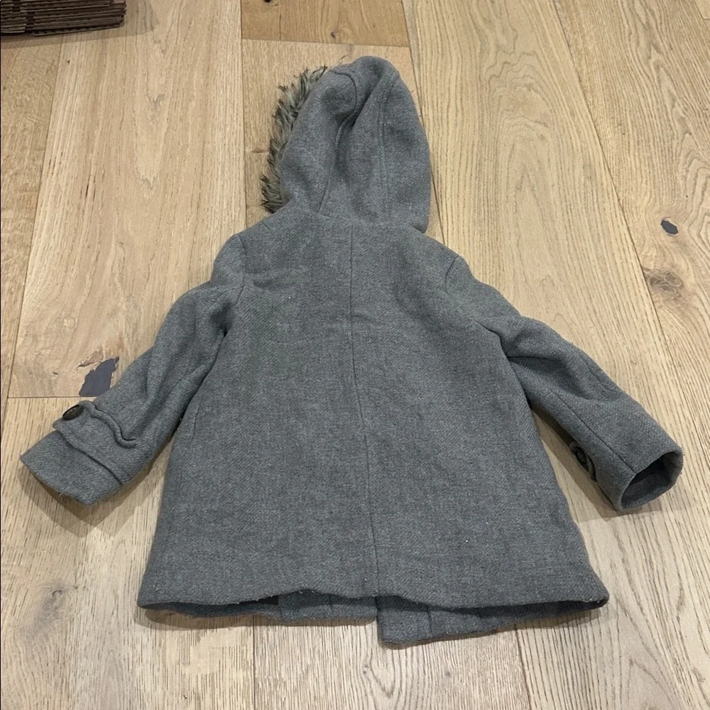 Zara Kids Girl Duffle Coat wool blend With Toggle brown girls 5